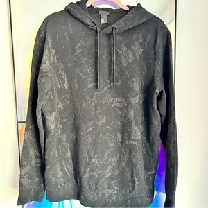 Black Hoodie in Sparkly Acid Wash